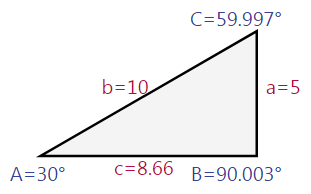 حل مثلث بمعلومية ضلعين وزاوية غير محصورة بينهما - شكل1