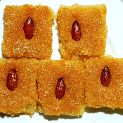 طريقة عمل البسبوسة بالسميد وجوز الهند