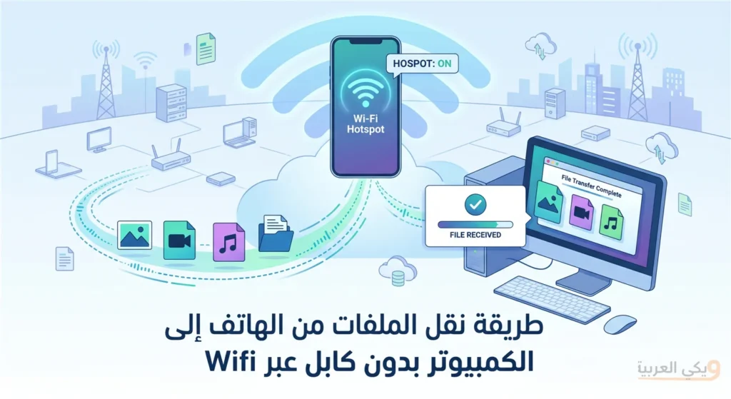 طريقة نقل الملفات من الهاتف إلى الكمبيوتر بدون كابل عبر Wifi