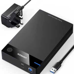 يوجرين حافظة القرص الصلب الخارجي 3.5 USB 3.0 إلى SATA مع محول طاقة متوافق مع القرص الصلب 3.5 2.5 بوصة، WD، سيجيت، توشيبا،...