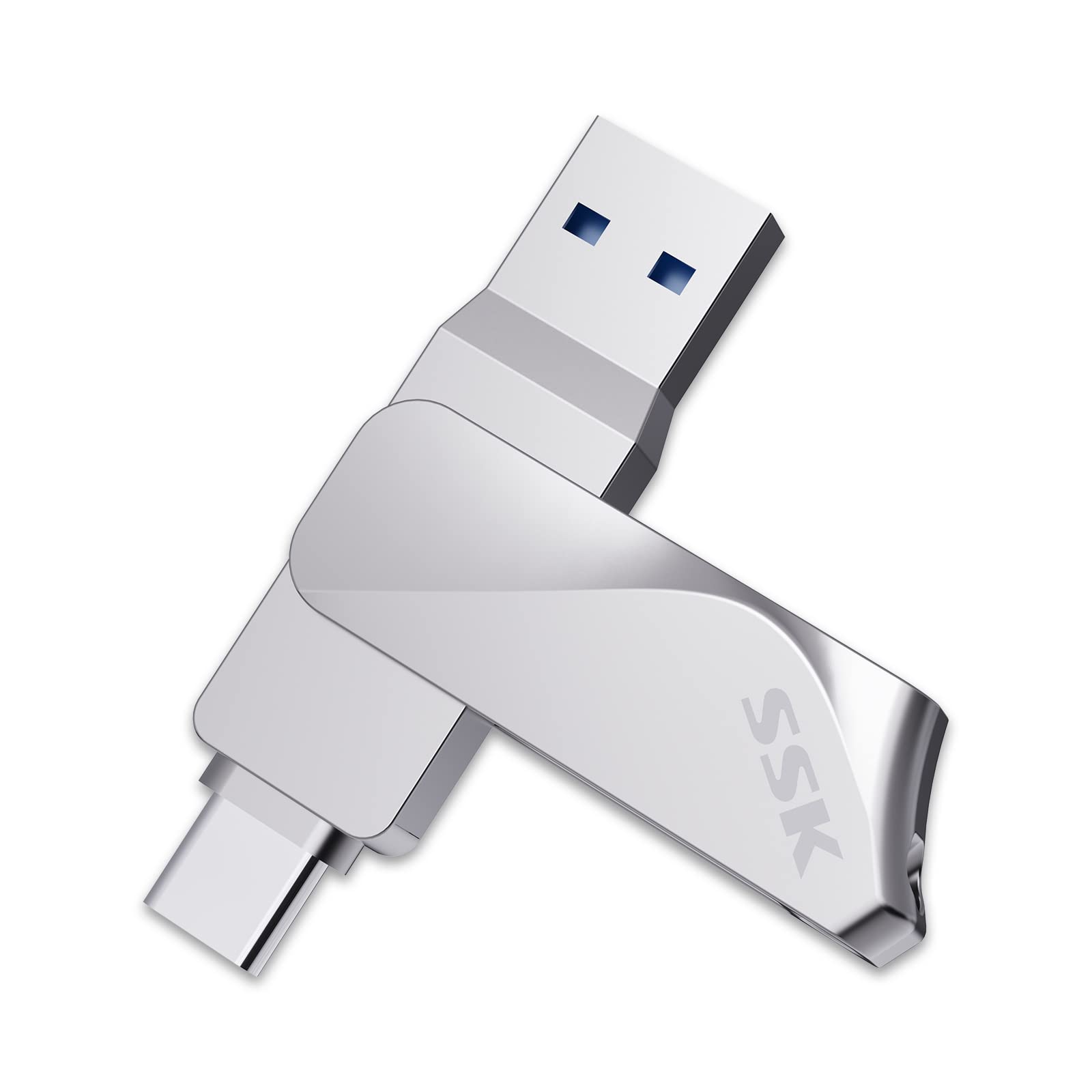 ذاكرة فلاش USB C مزدوجة 256GB، 2 في 1 او تي جي نوع C + USB A 3.2 الجيل الاول، ذاكرة بندريف بسرعة نقل تصل الى 200 ميجابايت/...