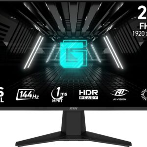 MSI شاشة العاب G242L E14 مقاس 24 انش 1920 × 1080 (FHD)، 144 هرتز، مزامنة تكيفية، HDMI، منفذ عرض، تركيب فيسا قابلة للامالة،...