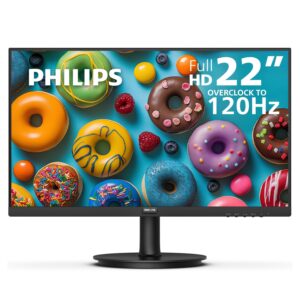 فيليبس شاشة 221V8LB3 رفيعة FHD 22 انش (1920 × 1080)، 120 هرتز مع ام بي ار تي 1 مللي ثانية للالعاب الكاجوال، مزامنة تكيفية،...