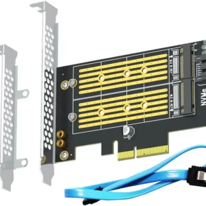 كارت محول ثنائي جلوتريندز لتشغيل هارد M.2 NVMe وهارد M.2 SATA - GLOTRENDS Dual M.2 A..
