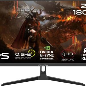 جيم اون شاشة العاب IPS 24 انش بدقة QHD 2K، 180Hz، وقت استجابة 0.5 مللي ثانية، HDMI 2.1، فري سينك جي-سينك، مكبرات صوت مدمج...