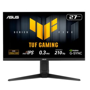 اسس شاشة العاب VG27AQL5A من تي يو اف - شاشة العاب 27 انش QHD (2560×1440)، 210Hz (او سي)، IPS سريع، مزامنة ELMB، 0.3 مللي ث...