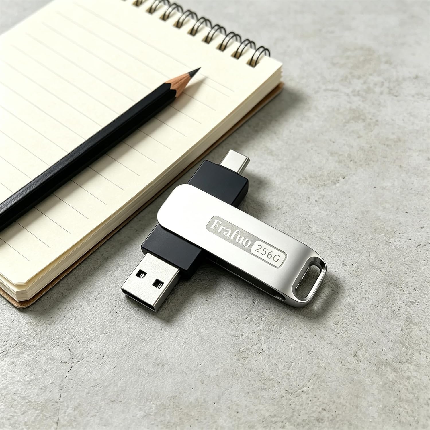 فرافو ذاكرة فلاش نوع سي 256G مزدوجة النوع C وقياسي USB دوارة عالية السرعة للاب توب اندرويد والكمبيوتر والسيارة والتلفزيون ...