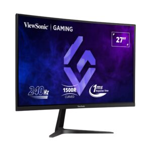 كمبيوتر فيوسونيك VX2719 MHD للألعاب‏، شاشة منحنية FHD‏ 27 انش 1920×1080، 240Hz‏، 1 مللي في الثانية، منفذ صوت 3.5 ملم، HDMI...