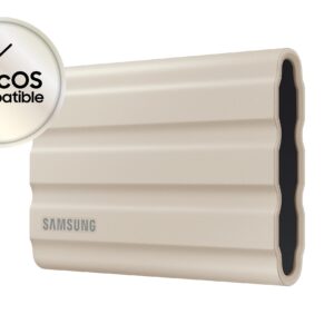 SSD محمول من سامسونج T7 بسعة 1TB مع USB 3.2 الجيل الثاني، SSD خارجي بلون بيج (MU-PE1T0K/ اوروبي)
