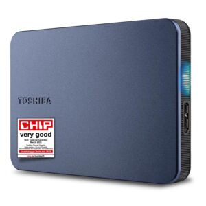 قرص صلب خارجي محمول كانفيو للألعاب بسعة 1 تيرابايت، منفذ USB 3.2، لجهاز بلاي ستيشن واكس بوكس من توشيبا - أسود (HDTX210EK3AA)