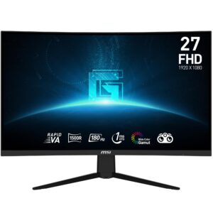 MSI شاشة العاب منحنية G27C3F FHD مضادة للتوهج 1 مللي ثانية 1920 × 1080 180 هرتز، دقة معدل التحديث، 27 انش، اسود