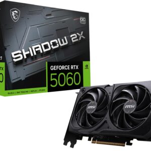 MSI بطاقة رسومات للالعاب RTX 5060 8G شادو 2X OC (8GB GDDR7، 128 بت، اداء فائق: 2535MHz، منفذ عرض x3 2.1a، HDMI 2.1b، انفيد...