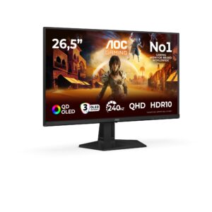 AOC شاشة العاب Q27G41ZDF 27 انش 2560 × 1440، WQHD، 240Hz، لوحة QD-OLED، 0.03 مللي ثانية جي تي جي، (HDMI1x 2.0 DP 1x 1.4) H...