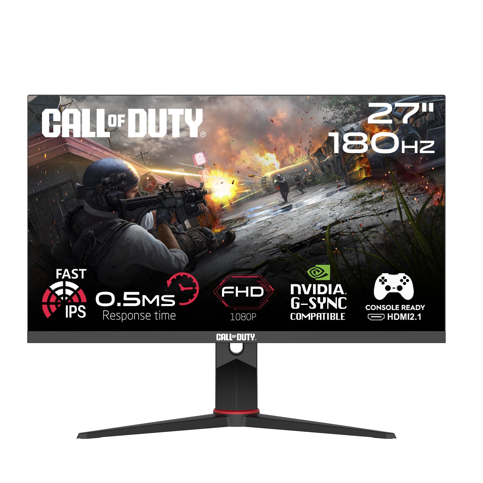 شاشة ألعاب كول اوف ديوتي سلسلة COD27FHD180IPS 27 بوصة شاشة ألعاب FHD 1080 بكسل 180 هرتز IPS و0.5 مللي ثانية شاشة ألعاب عري...