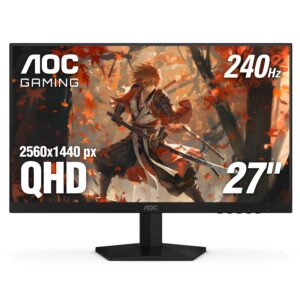 AOC شاشة العاب Q27G41ZE 27 انش QHD IPS 2560x1440، 240Hz، كسر سرعة المعالج 260Hz، 0.3 مللي ثانية MPRT، 3 جوانب بدون اطار، ...