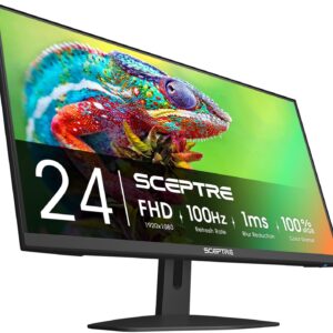 سكيبتر شاشة العاب جديدة 24 انش 100Hz 1 مللي ثانية منفذ عرض HDMI x2 100% sRGB AMD فري سينك مكبرات صوت مدمجة للعناية بالعين،...
