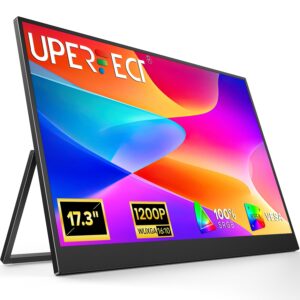 UPERFECT 17.5" Portable Monitor 1920×1200 FHD 16:10 IPS 125% sRGB 400 nits USB-C & HDMI Laptop Extender with 180° Adjustab...