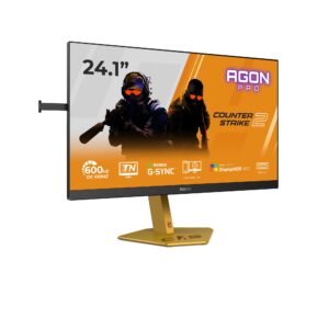 AOC شاشة CS24A 24 انش FHD 610Hz، لوحة تي ان اي سبورتس، 0.5 مللي ثانية جي تي جي، مزامنة تكيفية، HDR400، متوافقة مع جي سينك،...