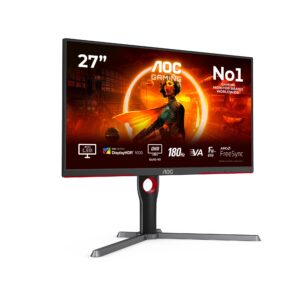 شاشة ألعاب Q27G3XMN - QHD 27 بوصة من ايه او سي، 180 هرتز، فري سينك بريم برو.، HDR1000 (2560x1440، 1 مللي ثانية GtG، HDMI، ...