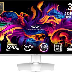 MSI شاشة كمبيوتر 321URXW QD-OLED 32 انش 3840 × 2160 (UHD) من ام بي جي، 240 هرتز، مزامنة تكيفية، HDMI، منفذ DP، قابلة للتثب...