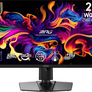 MSI شاشة العاب 271QR QD-OLED X50 27 انش 2560×1440 (QHD) من ام بي جي، 500 هرتز، مزامنة تكيفية AMD، HDR جاهزة، HDMI، منفذ VG...