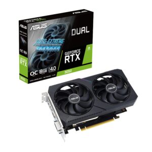 بطاقة رسومات للألعاب انفيديا جيفورس RTX 3050 بإصدار كسر سرعة المعالج من اسوس (بنظام تبريد مزدوج و8GB GDDR6،بمنفذ PCIe 4.0 ...