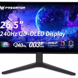 ايسر شاشة العاب بريداتور | 26.5 انش WQHD 2560 × 1440 OLED | AMD فري سينك بريميوم | 240Hz | 0.03ms | امالة وتعديل الارتفاع ...