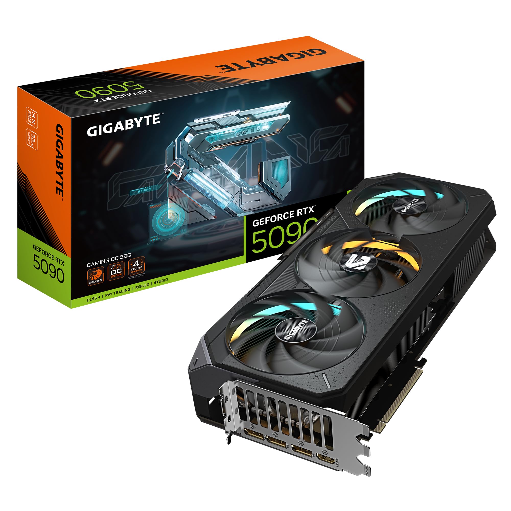بطاقة رسومات جيجابايت جيفورس RTX 5090 للألعاب OC 32 جيجا – سعة 32 جيجابايت GDDR7، عرض ناقل 512 بت، واجهة PCI-E 5.0، تردد ن...