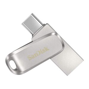 ذاكرة فلاش سعة 1TB بسرعة 150 ميجابايت في الثانية وبمدخل مزدوج USB نوع C وUSB 3.1 جيل اول الترا لوكس من سانديسك، لون فضي، م...