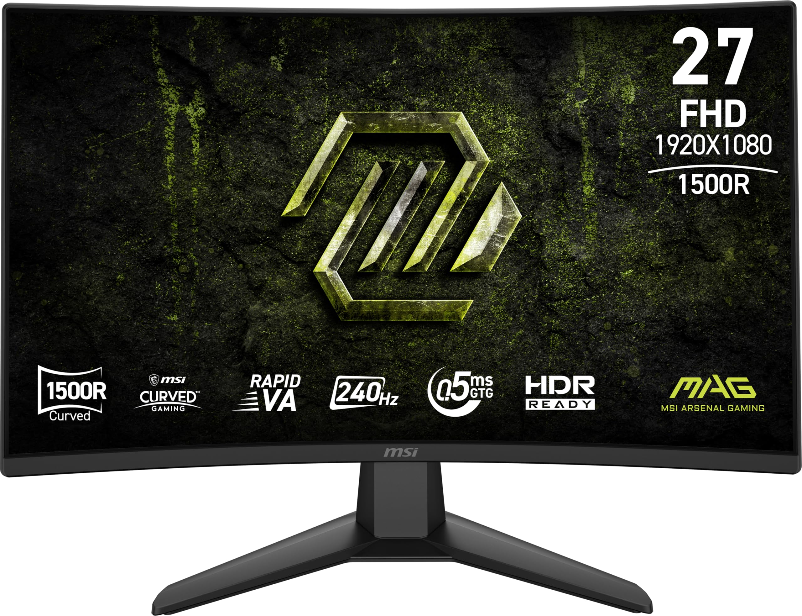 MSI شاشة العاب 274CF X24 من ماج 27 انش 1920 × 1080 (FHD)، 240 هرتز، AMD ادابتيف سينك، HDR جاهز، HDMI، منفذ VGA، حامل فيسا ...