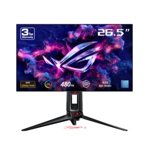شاشة ألعاب روج سويفت OLED PG27AQDP - 27 بوصة WOLED/480 هرتز/0.03 ميلي ثانية/متوافقة مع G-SYNC®/مشتت حراري مخصص/اسس OLED كي...