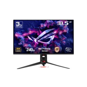 اسس شاشة العاب روج سويفت OLED PG32UCDMR 32 انش 4K UHD (240Hz، 0.03ms GtG، جي سينك، فري سينك، ادابتيف سينك، 10 بت، ديسبلاي ...