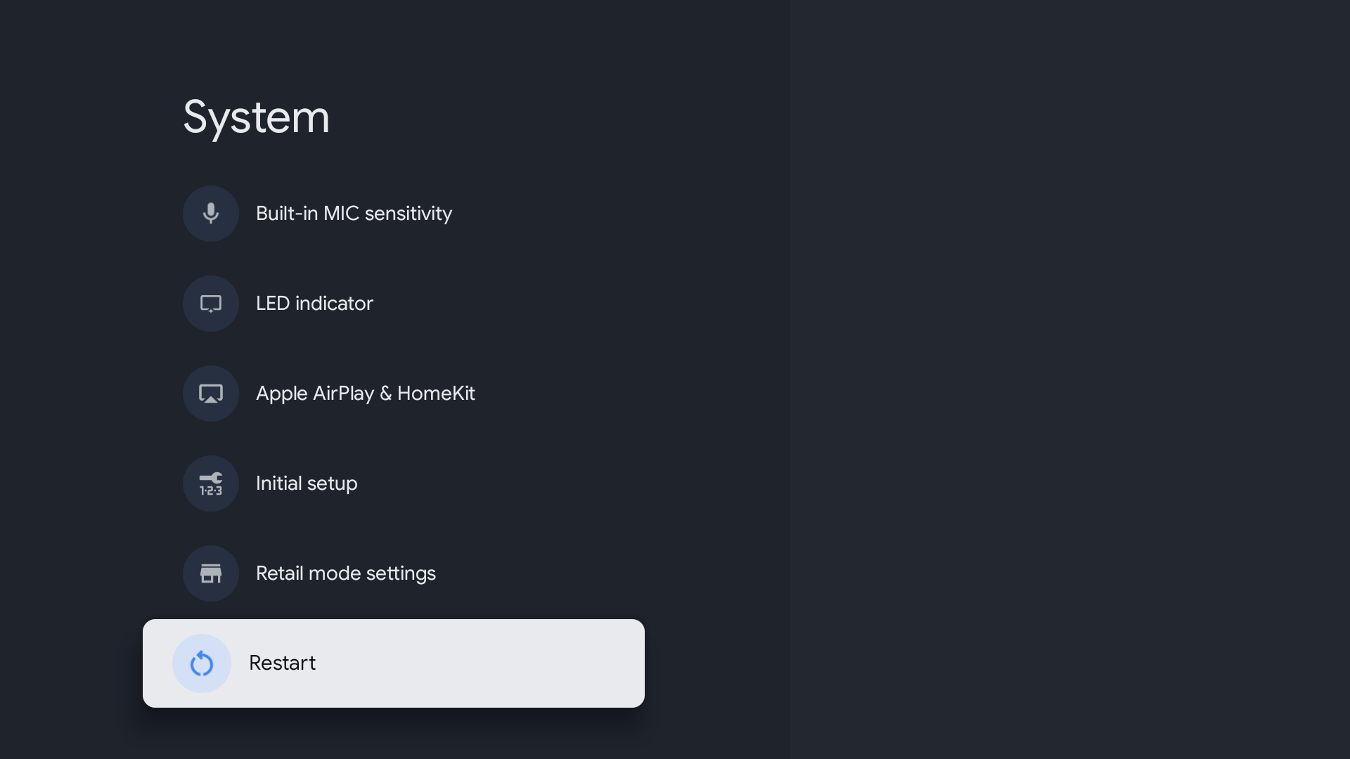 Google TV Restart