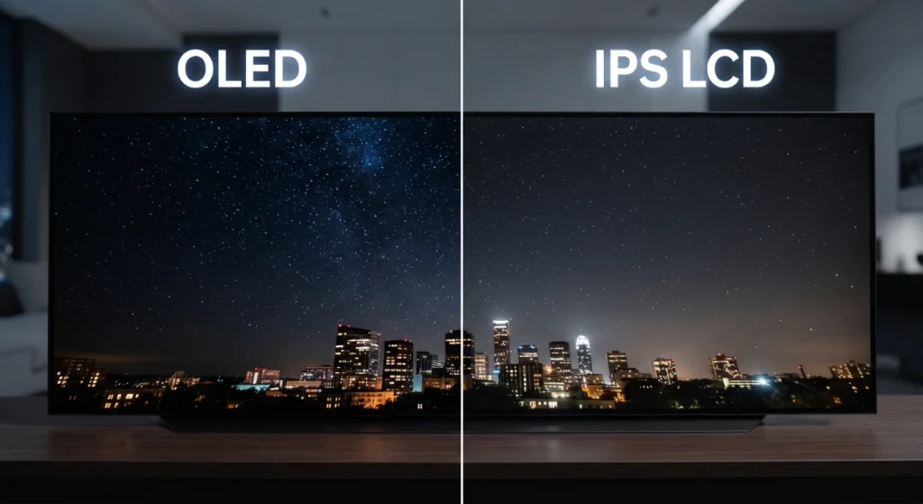 الفرق بين شاشة OLED و AMOLED و IPS