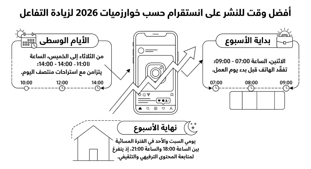 أفضل الأوقات العامة للنشر على انستقرام في 2026
