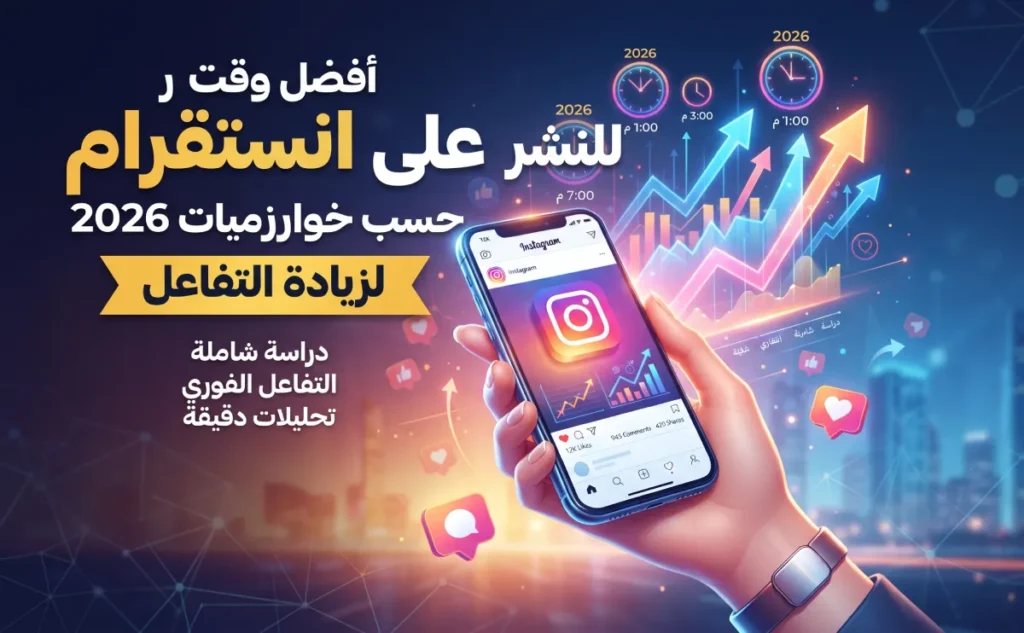 أفضل وقت للنشر على انستقرام حسب خوارزميات 2026 لزيادة التفاعل