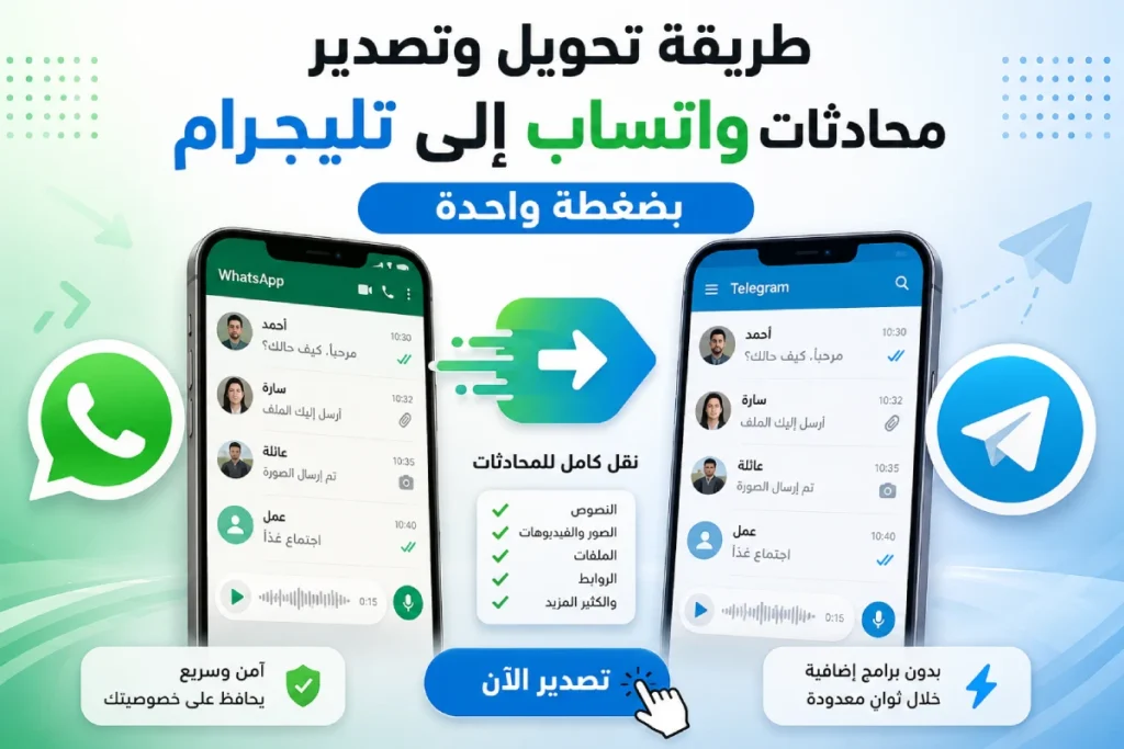 كيفية نقل محادثات الواتس اب إلى تليجرام