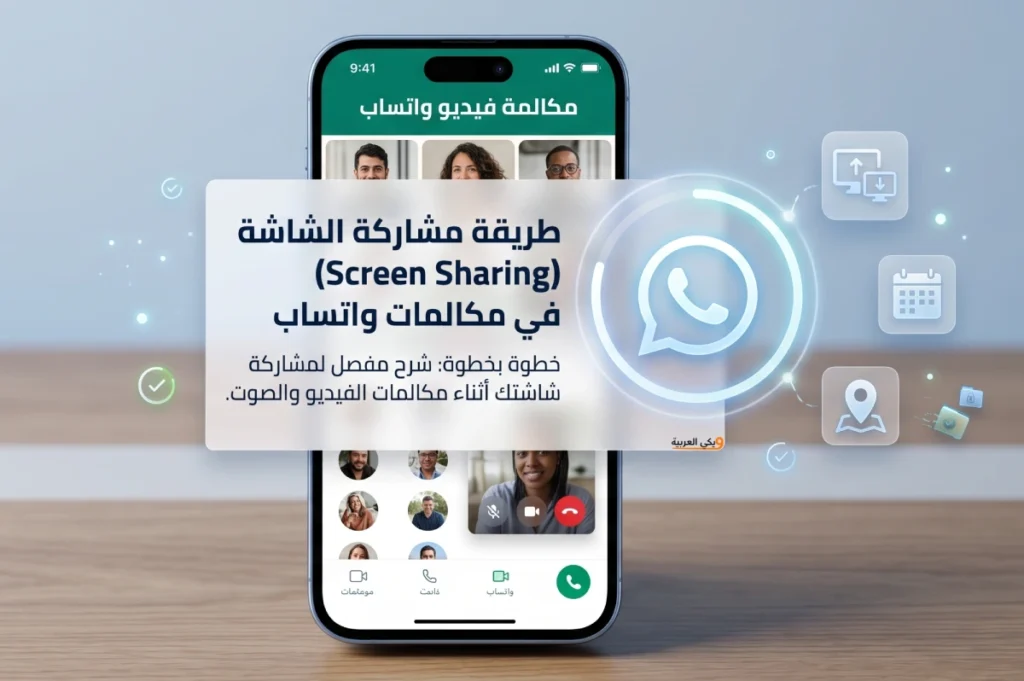 طريقة مشاركة الشاشة (Screen Sharing) في مكالمات واتساب بالفيديو