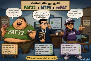 الفرق بين نظام الملفات FAT32 و NTFS و exFAT