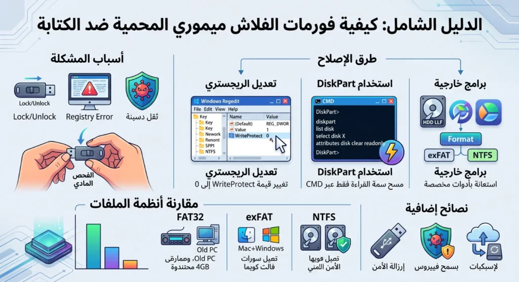 طريقة فورمات الفلاش ميموري المحمية ضد الكتابة