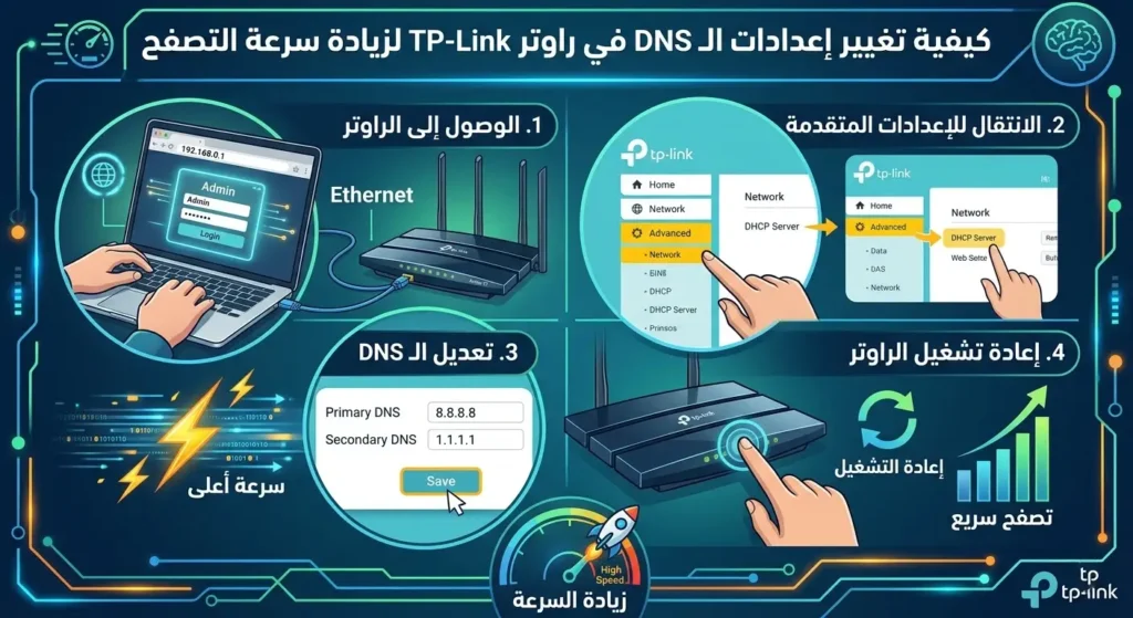 زياة سرعة الانترنت من خلال إعدادات راوتر TP-Link